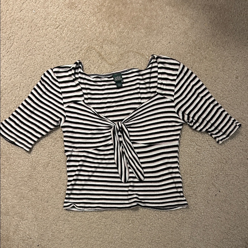Wild Fable Black and White Striped Blouse